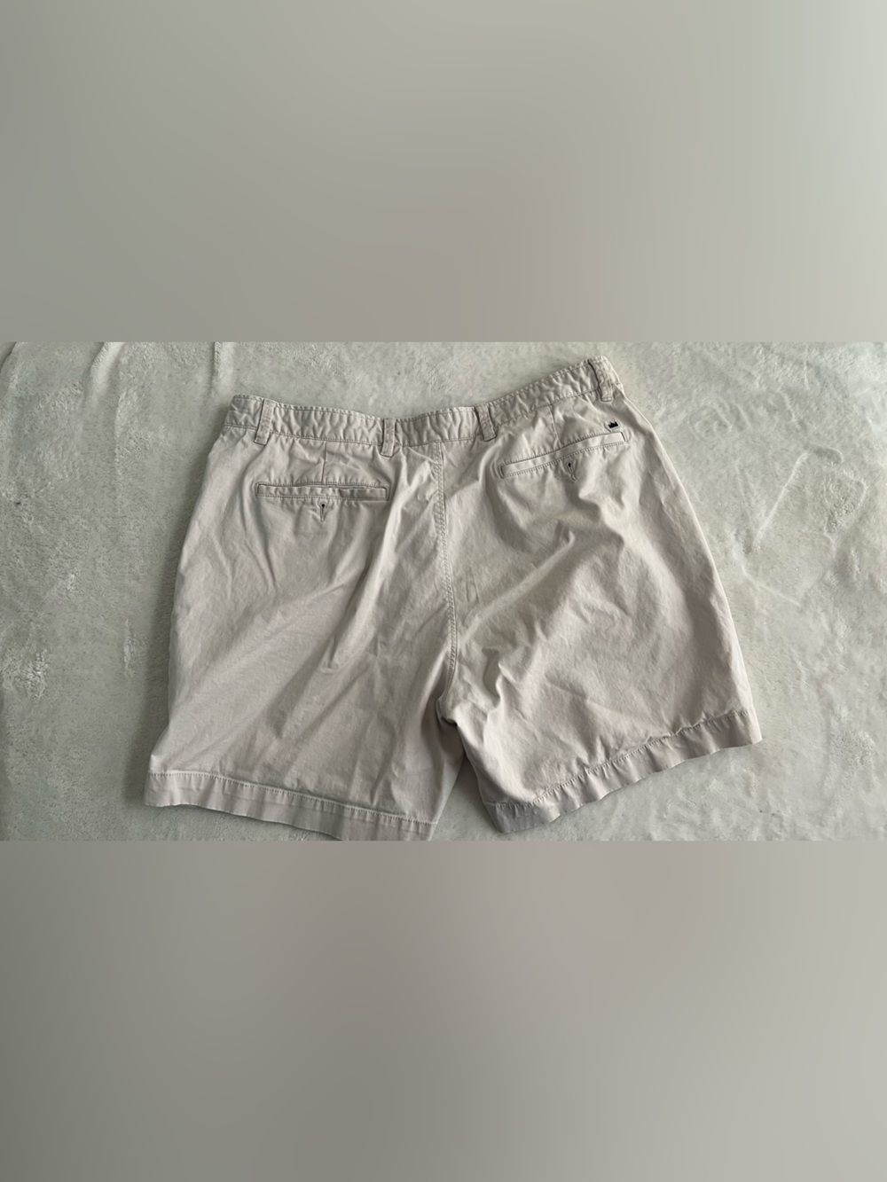 crown & ivy Men's Light Beige Flat Front Cotton Shorts - Picture 3 of 3